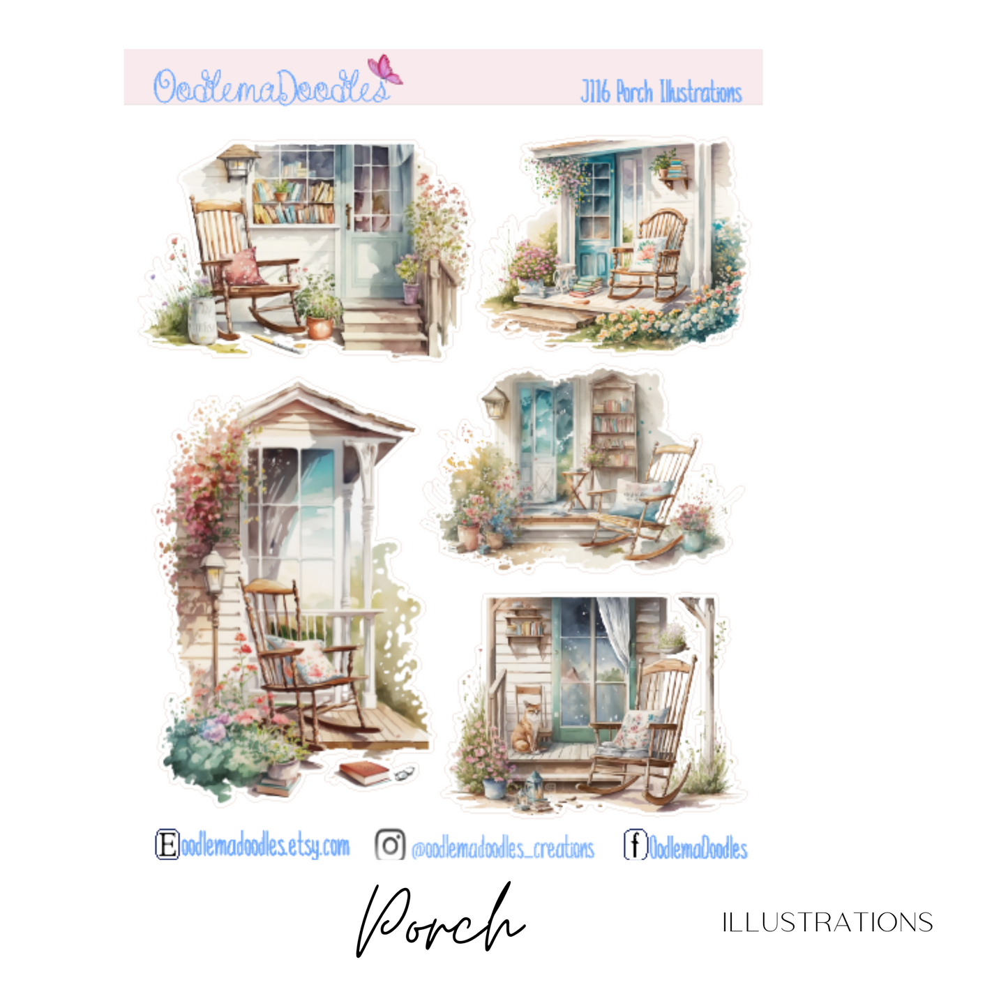 Porch Illustration Planner Stickers
