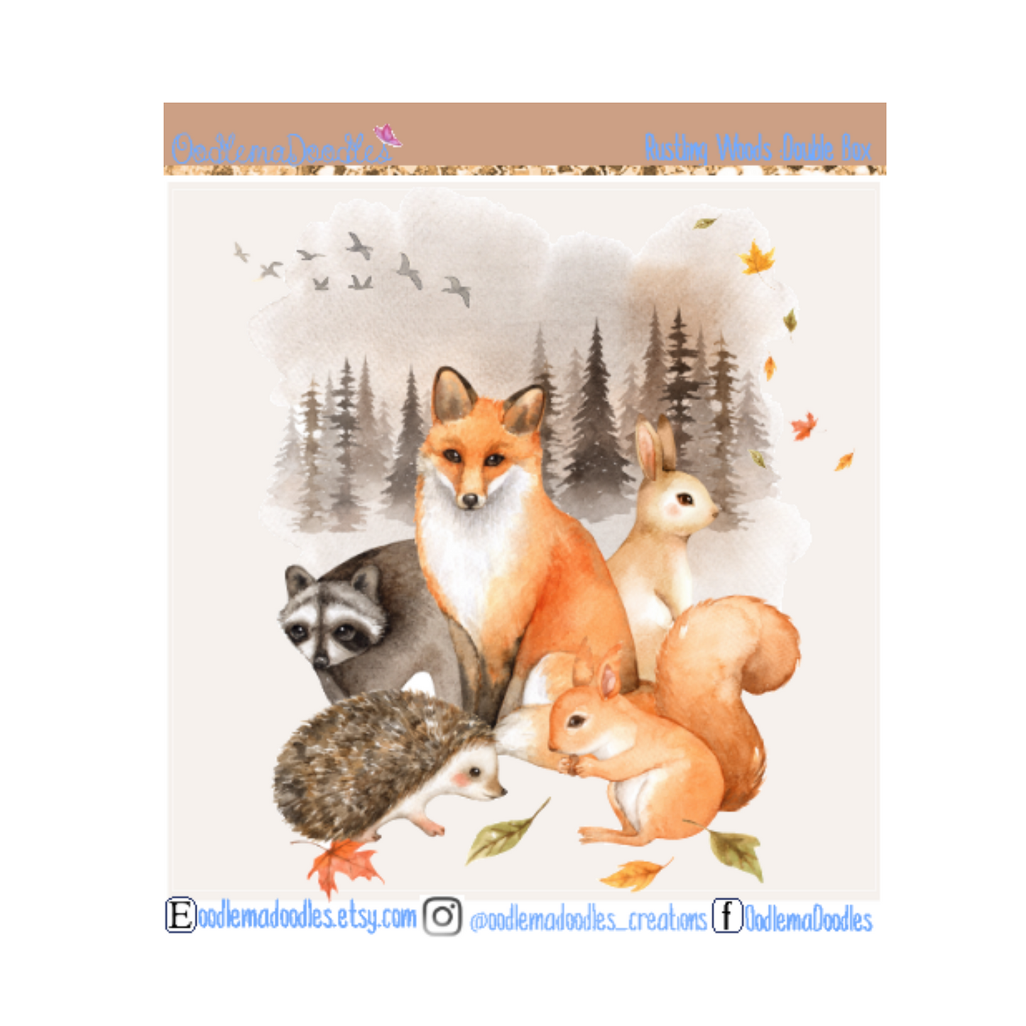 Rustling Woods Decorative Double Box Sticker