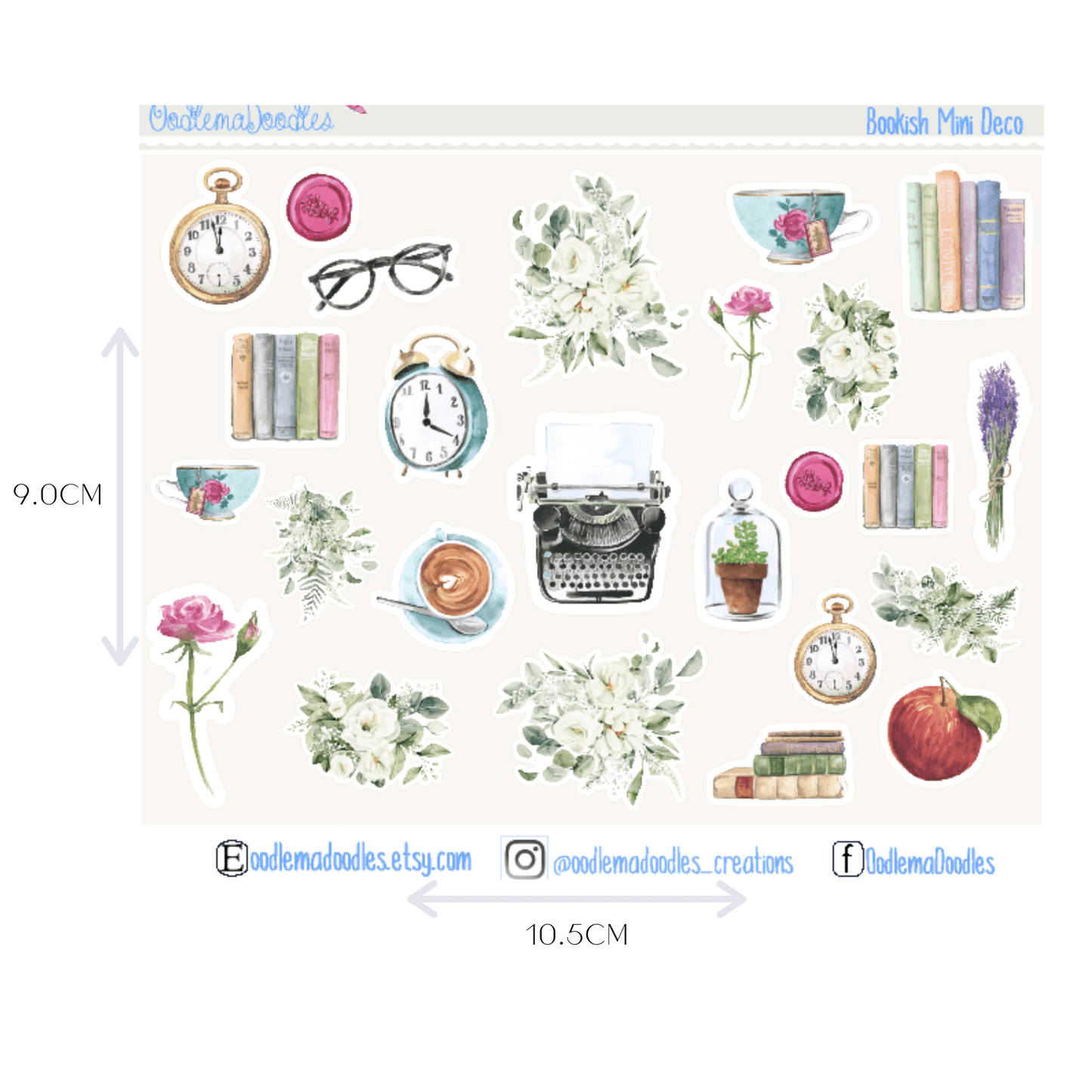 Bookish Mini Decorative Stickers - oodlemadoodles