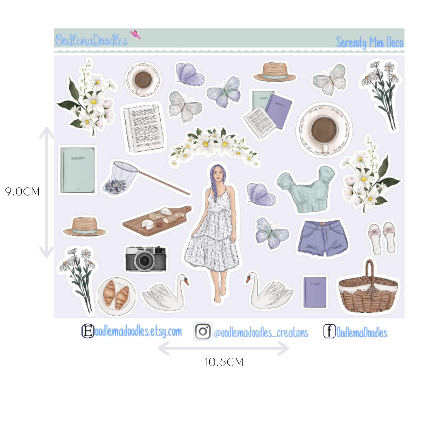 Serenity Mini Decorative Stickers