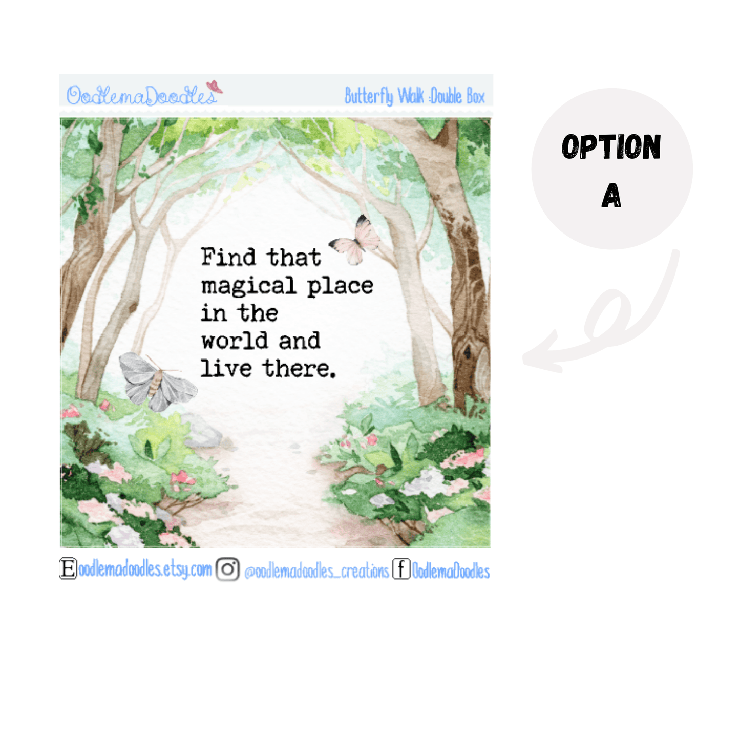 Butterfly Walk Decorative Double Box Sticker - oodlemadoodles