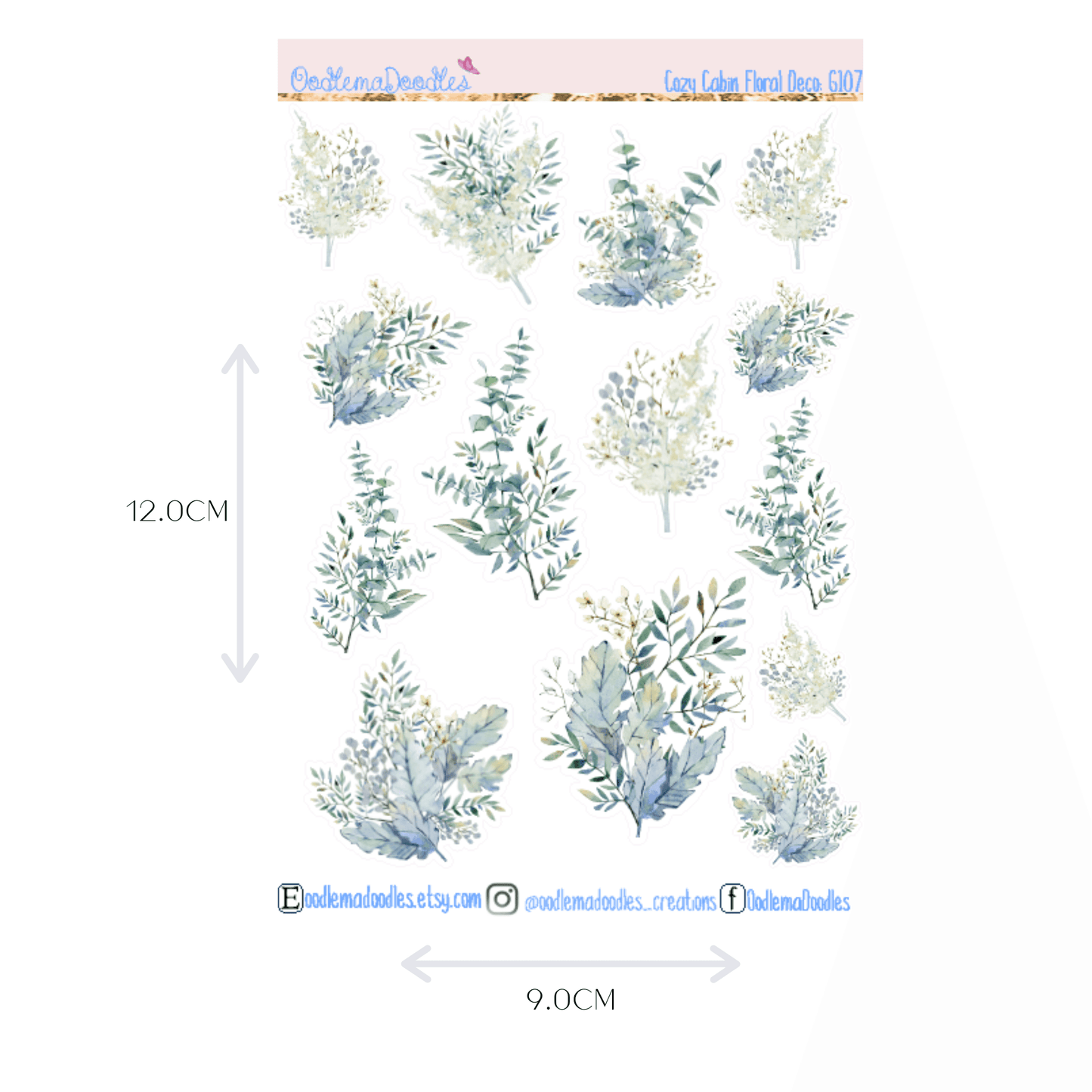 Cozy Cabin Floral Decorative Stickers - oodlemadoodles