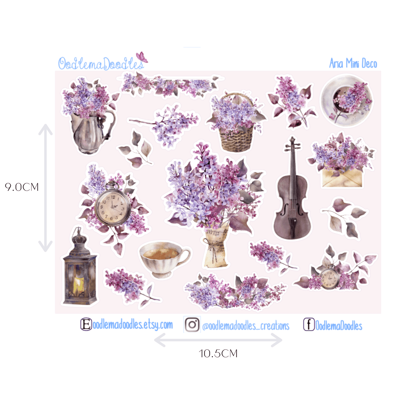 Aria Mini Decorative Stickers - oodlemadoodles