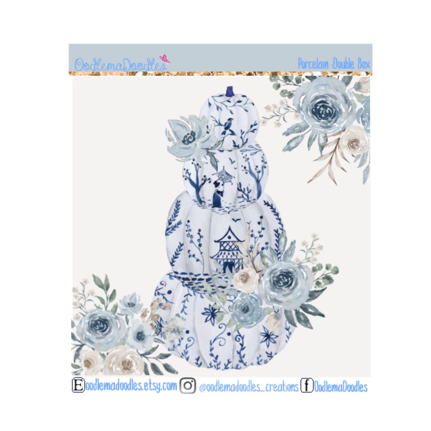 Porcelain Decorative Double Box Sticker