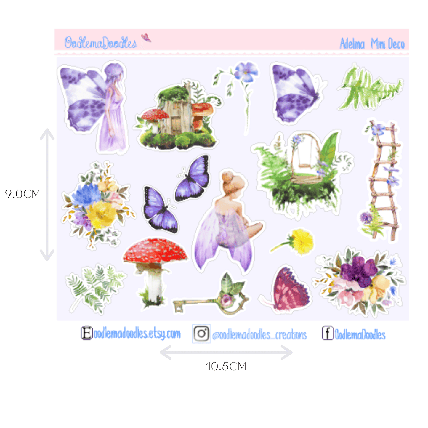 Adelina Mini Decorative Stickers - oodlemadoodles