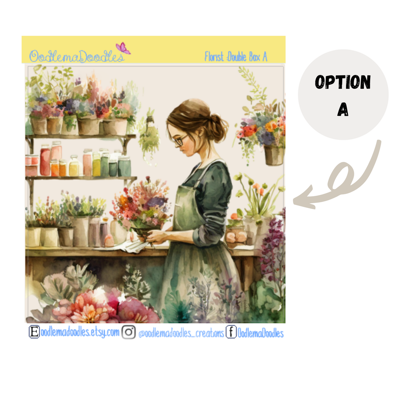 Florist Decorative Double Box Sticker