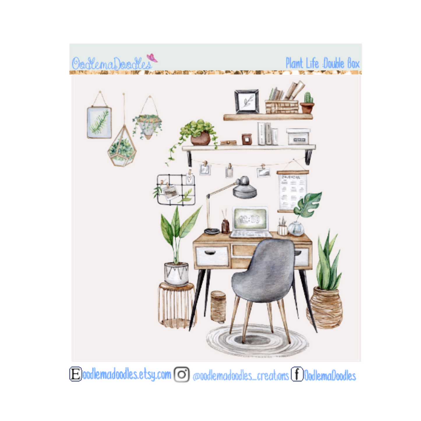 Plant Life Decorative Double Box Sticker