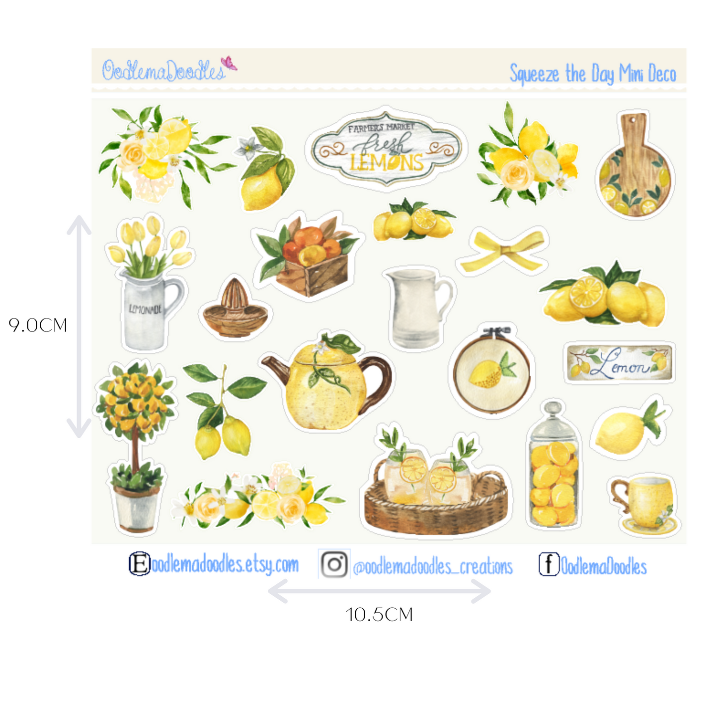 Squeeze the Day Mini Decorative Stickers