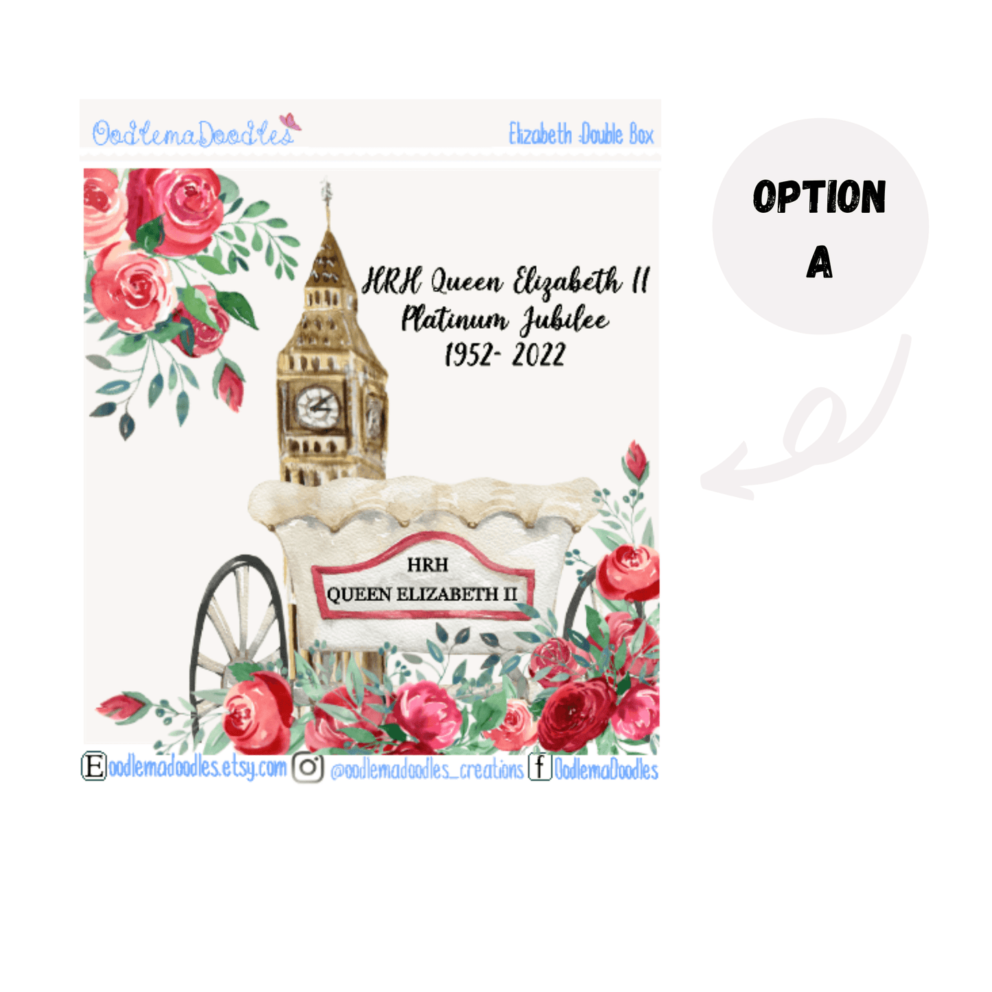 Elizabeth Decorative Double Box Sticker - oodlemadoodles