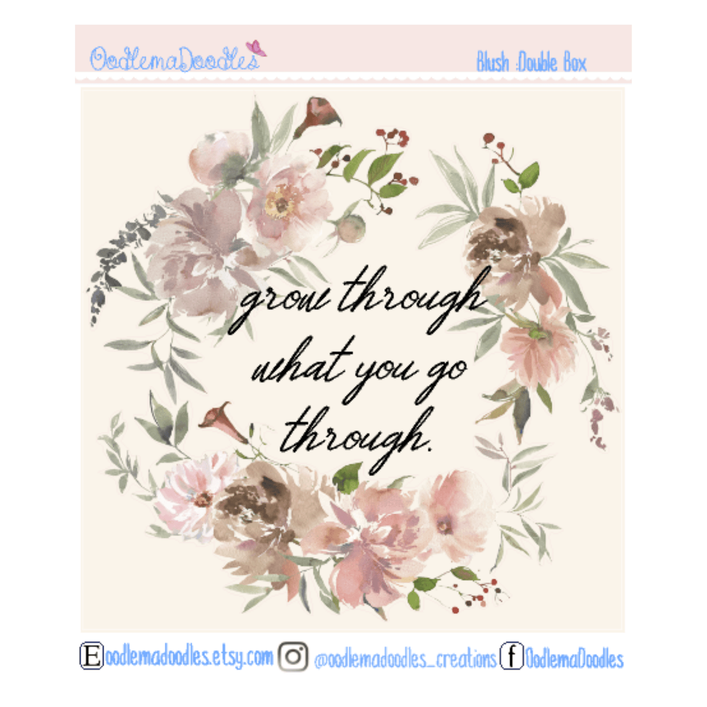 Blush Decorative Double Box Sticker - oodlemadoodles