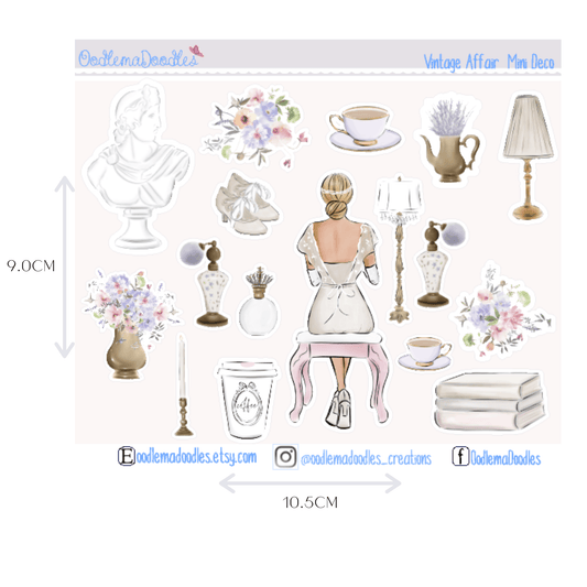 A Vintage Affair Mini Decorative Stickers - oodlemadoodles