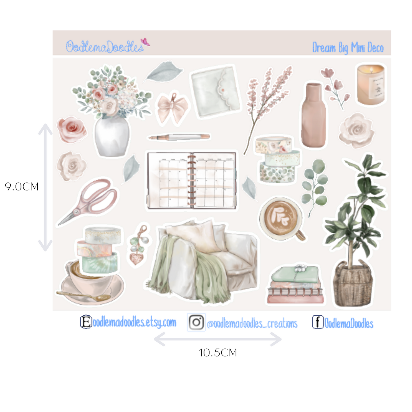 Dream Big Mini Decorative Stickers