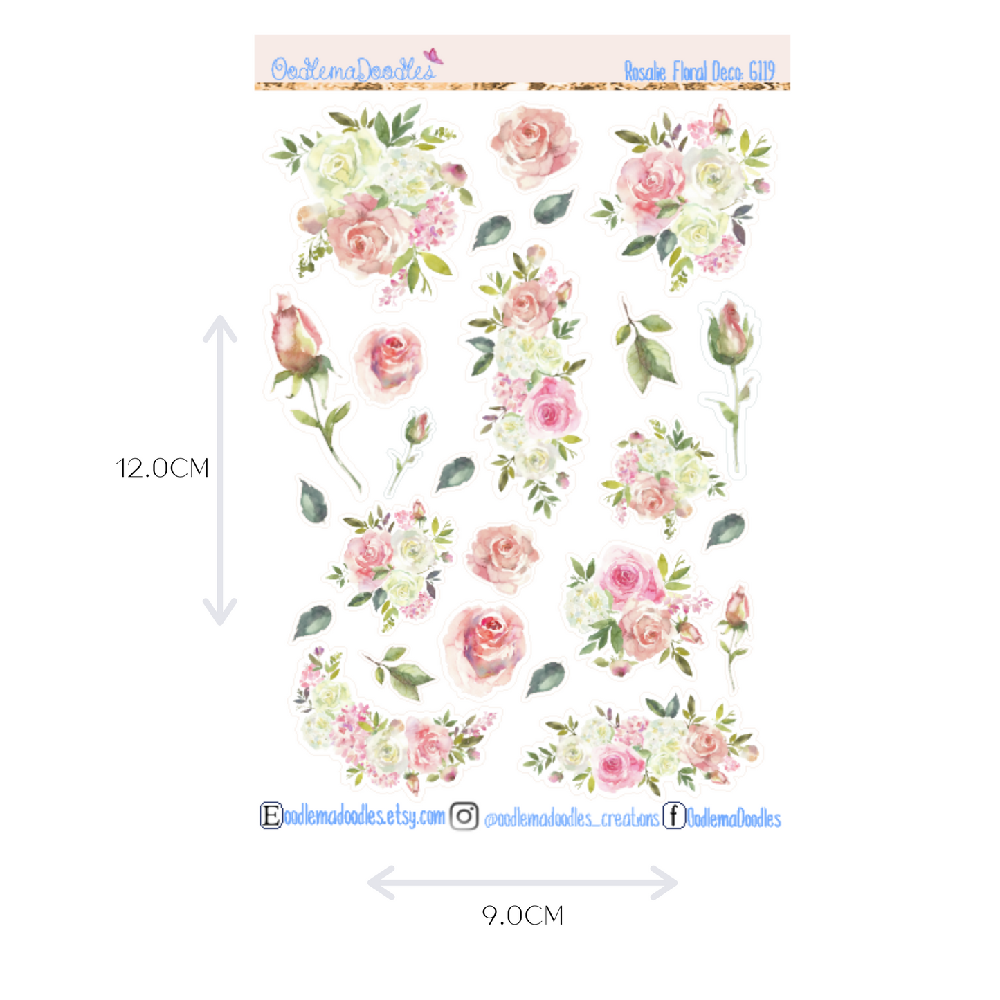 Rosalie Floral Decorative Stickers