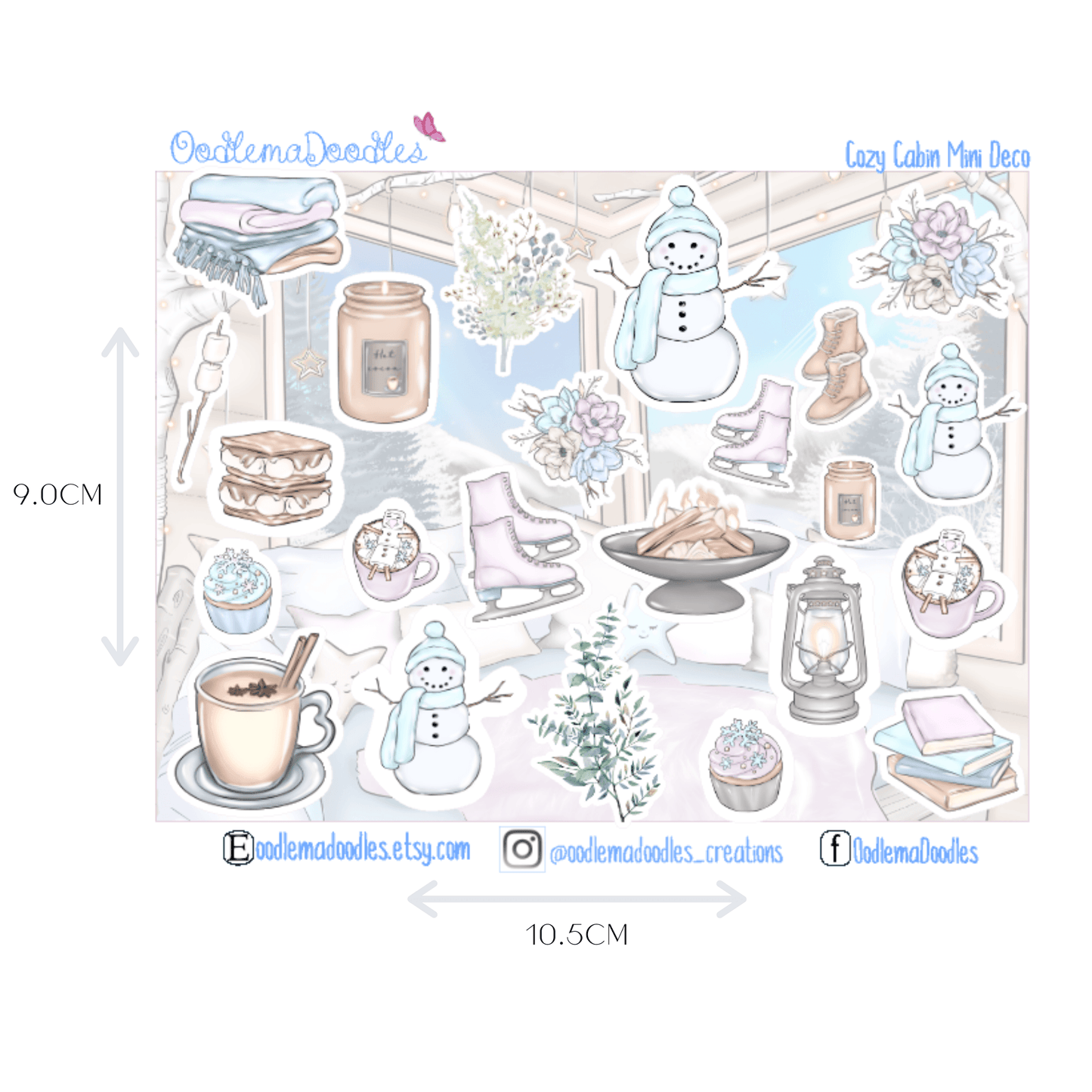 Cozy Cabin Mini Decorative Stickers - oodlemadoodles