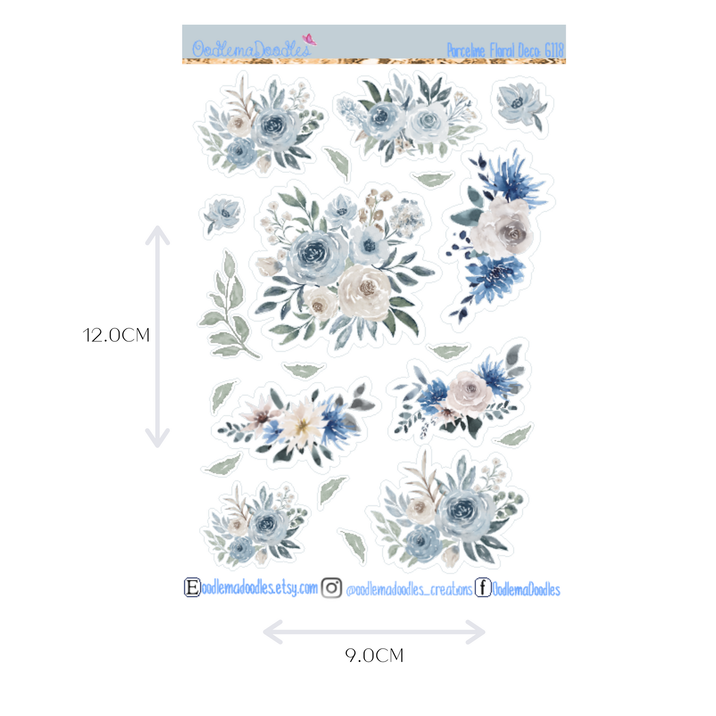 Porcelain Floral Decorative Stickers