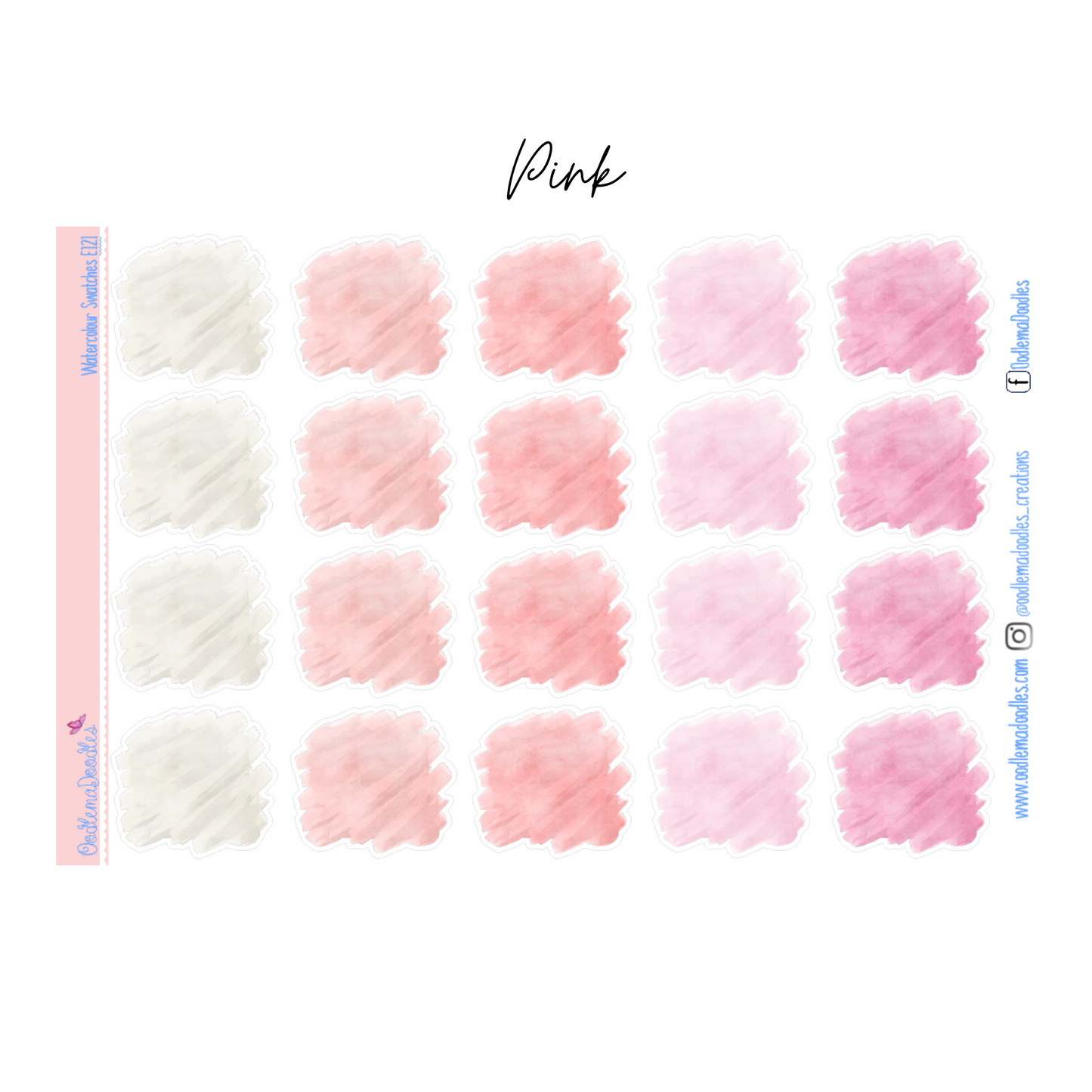 Watercolour Square Swatches Stickers