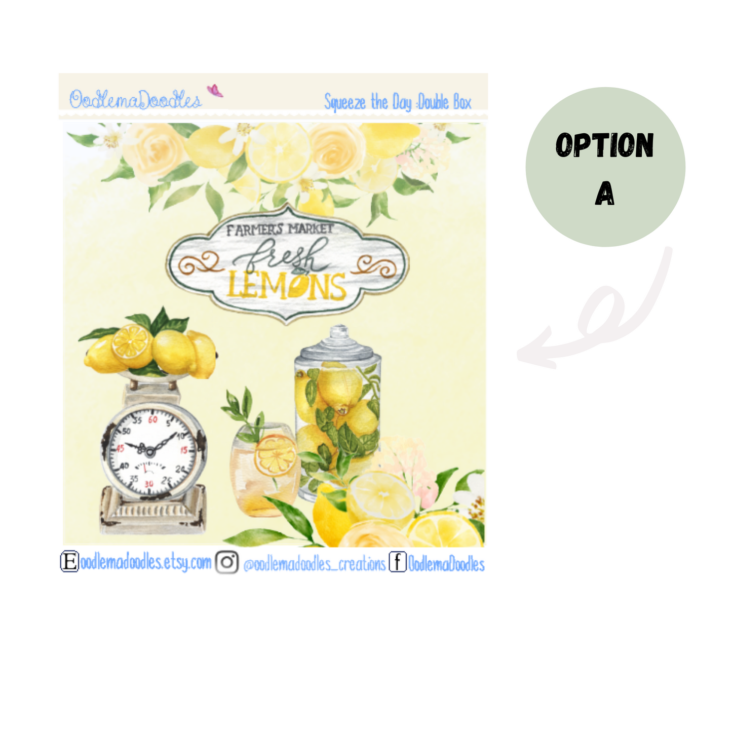 Squeeze the Day Decorative Double Box Sticker