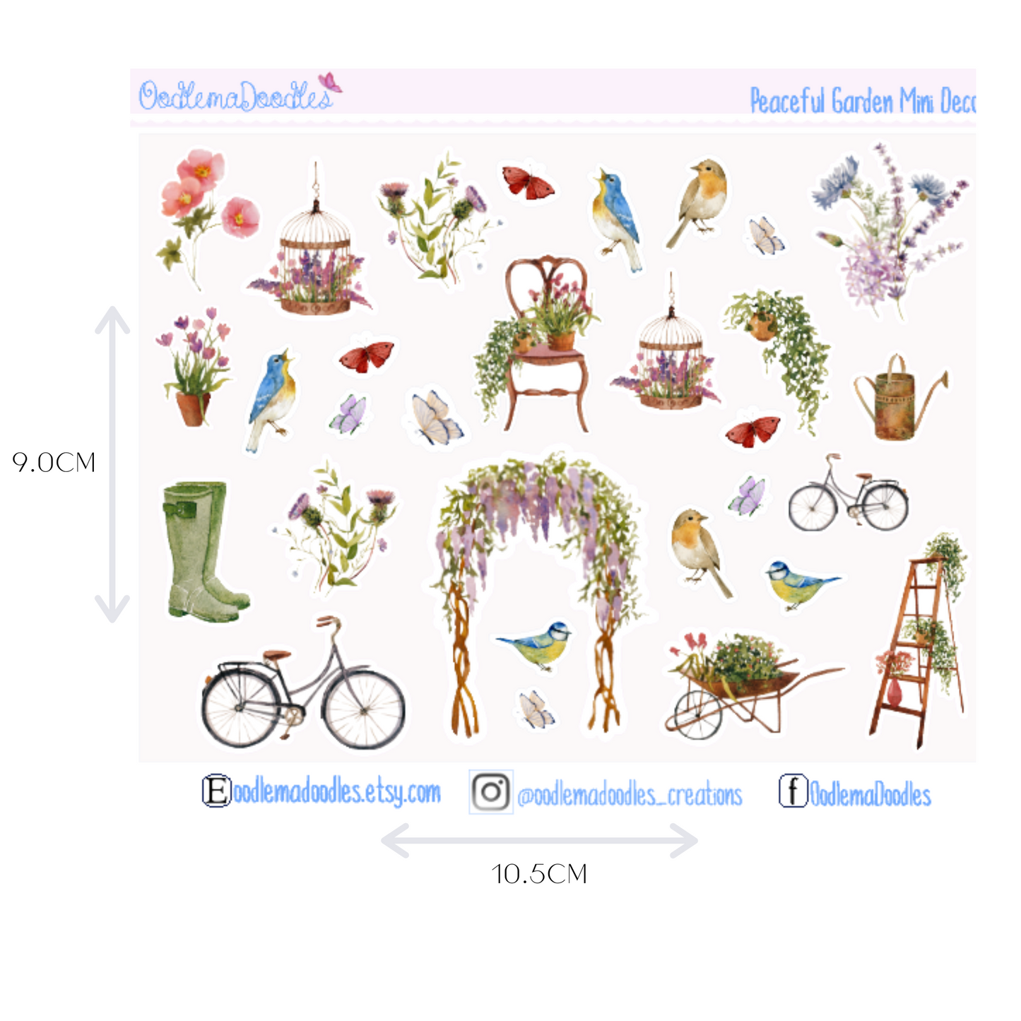 Peaceful Garden Mini Decorative Stickers