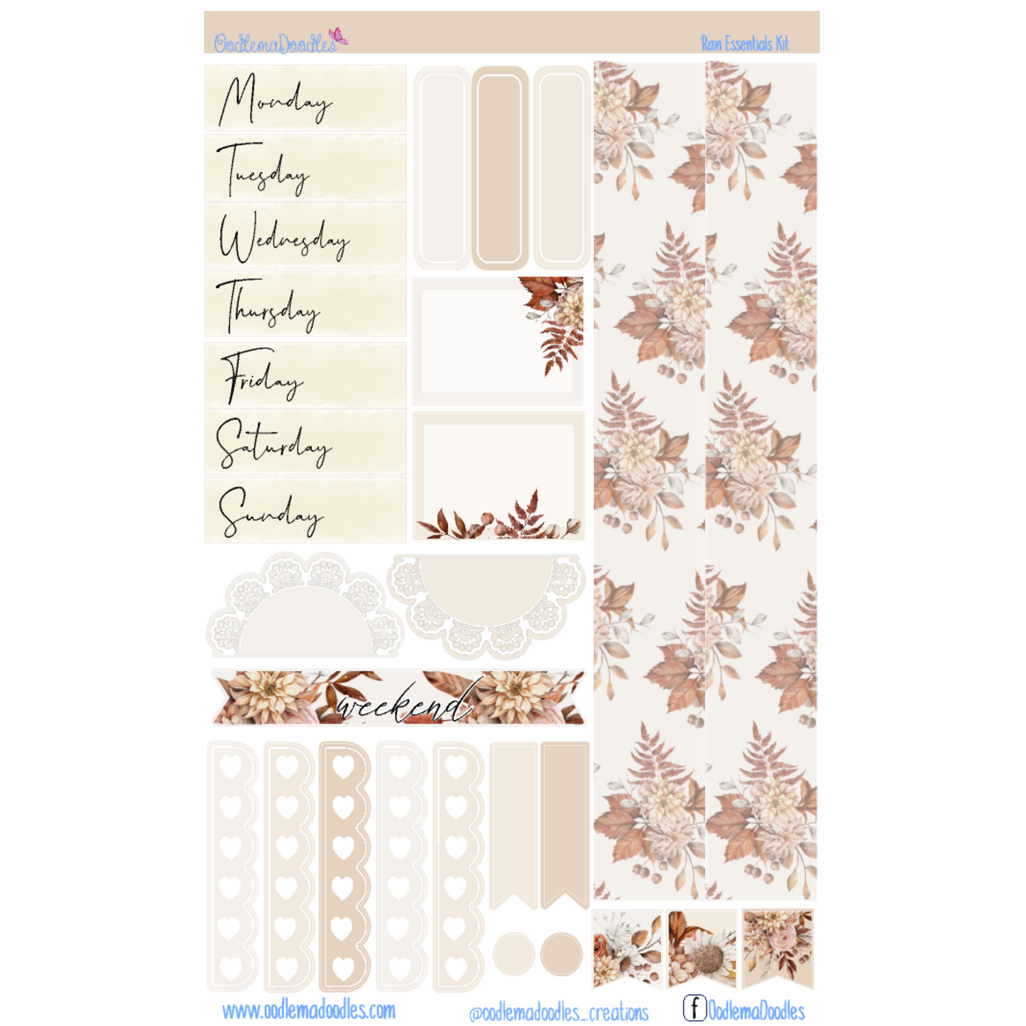 Rain Essential Planner Sticker Kit