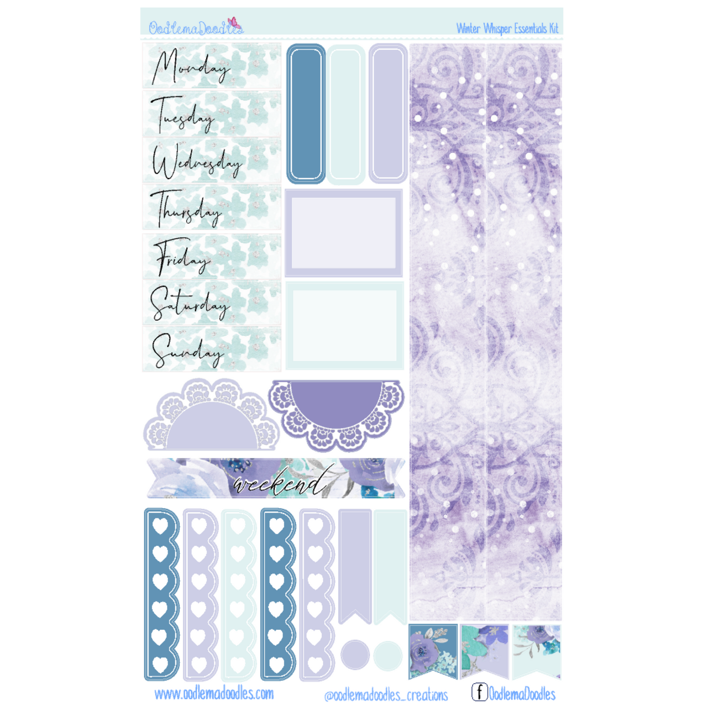Winter Whisper Essential Planner Sticker Kit