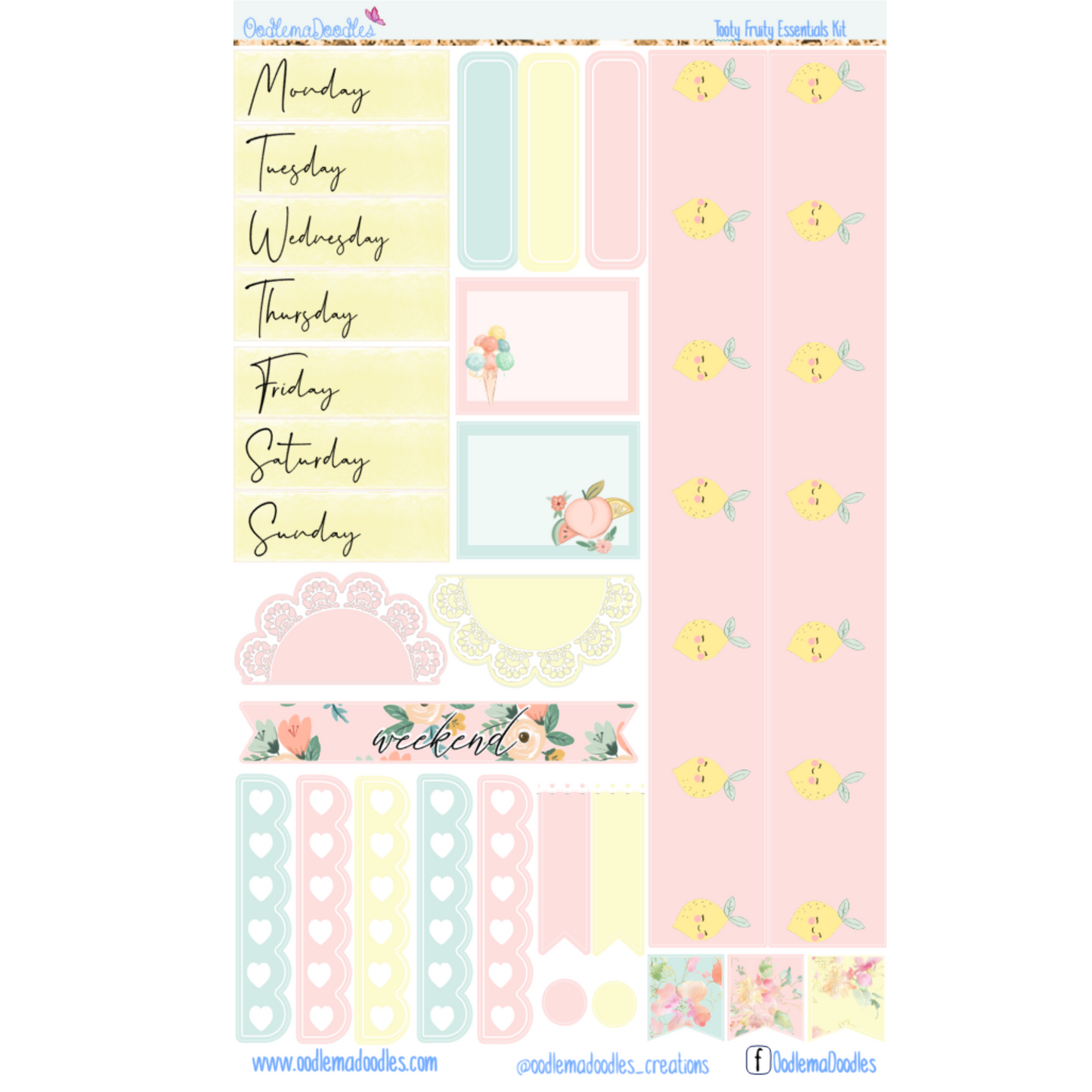 Fruity Essential Planner Sticker Kit