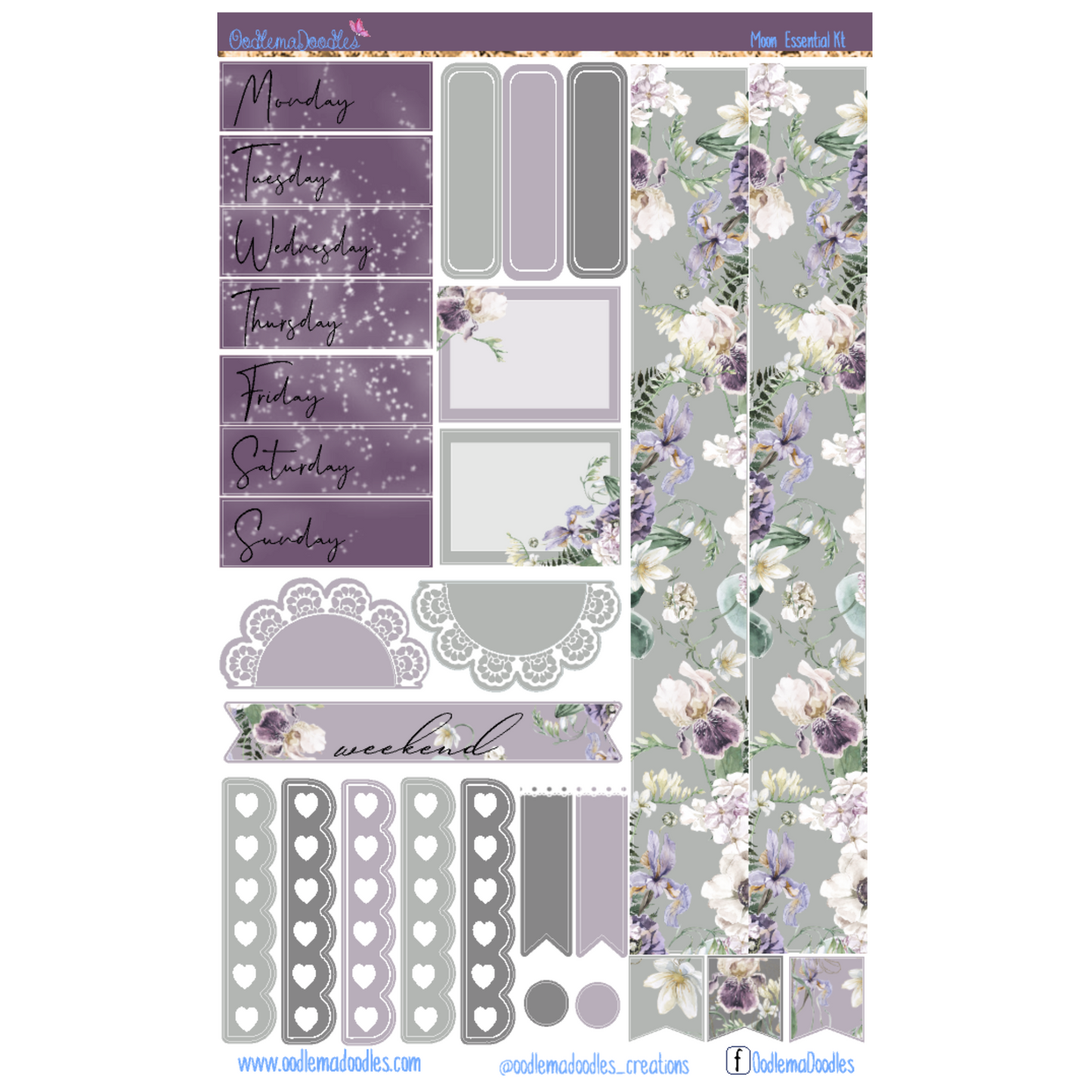 Moon Essential Planner Sticker Kit