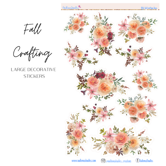 Fall Crafting Flower Large Decorative Planner Stickers