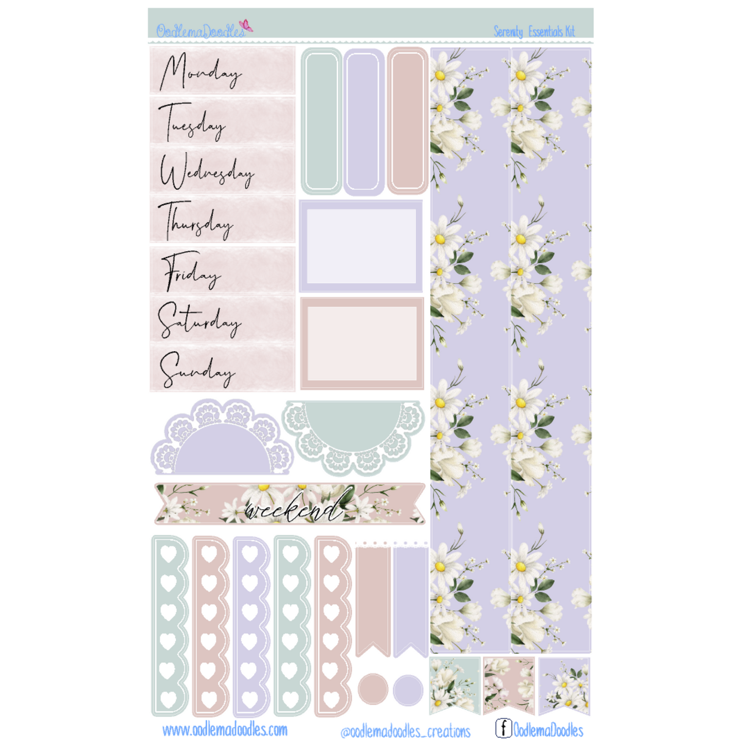 Serenity Essential Planner Sticker Kit