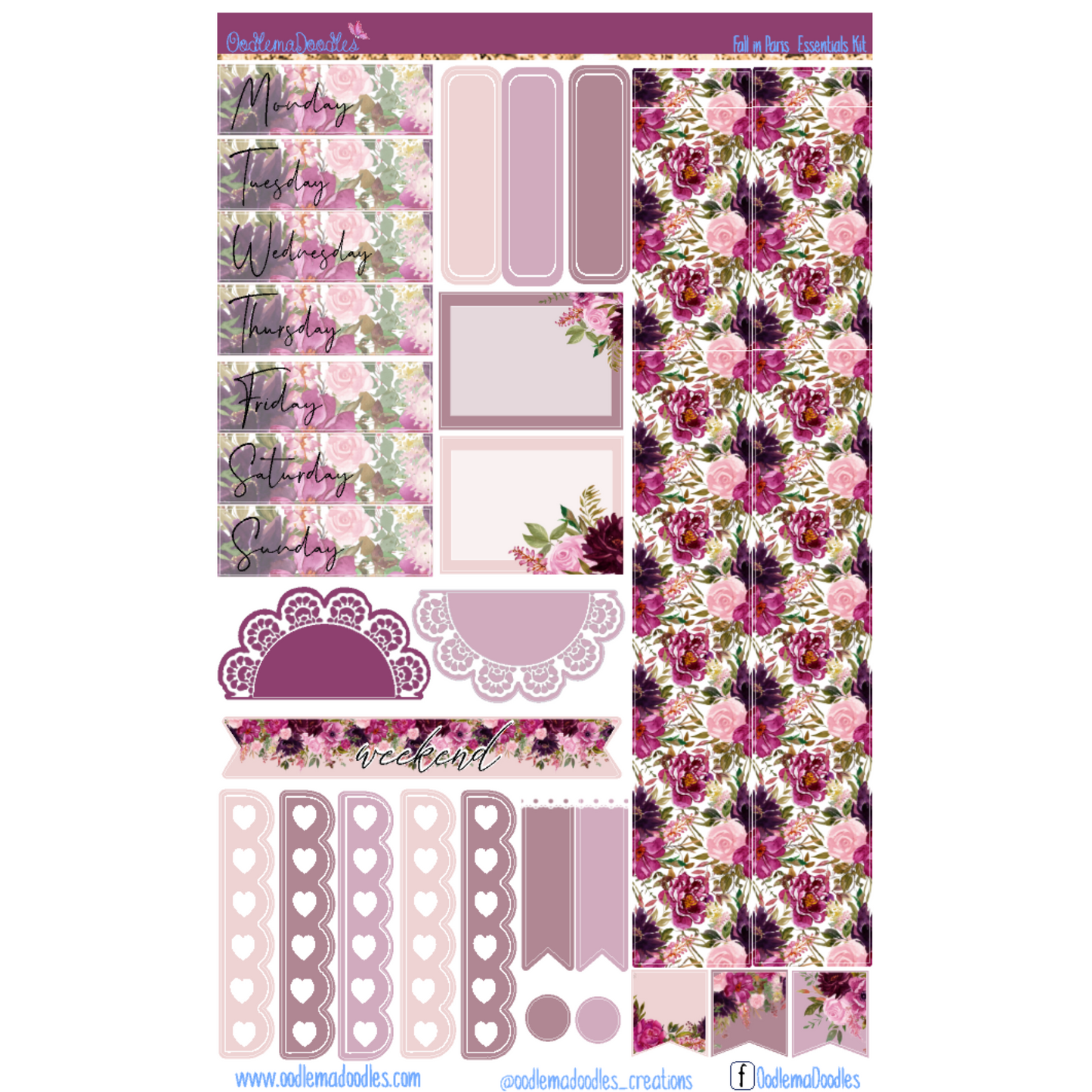 Fall in Paris Essential Planner Sticker Kit