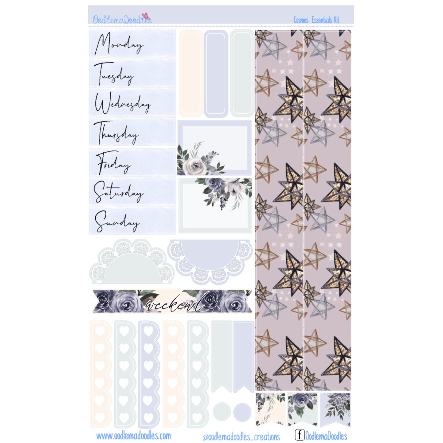 Cosmos Essential Planner Sticker Kit - oodlemadoodles