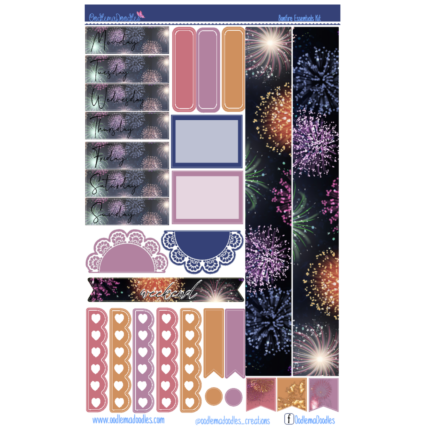 Bonfire Essential Planner Sticker Kit