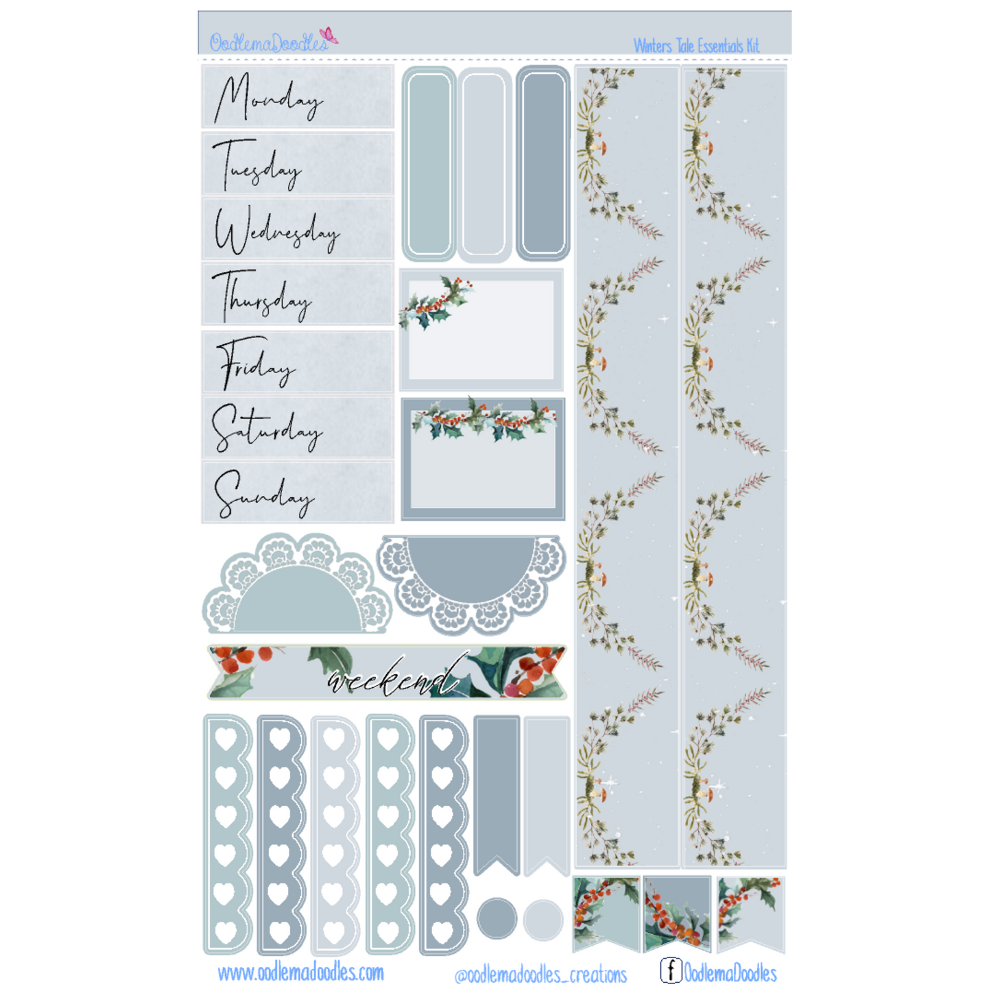 Winters Tale Essential Planner Sticker Kit