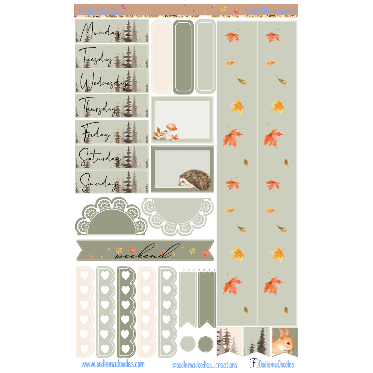 Rustling Woods Essential Planner Sticker Kit