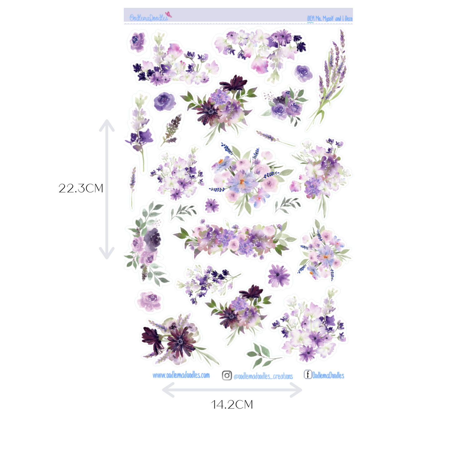 Me Myself and I Flower Large Decorative Planner Stickers