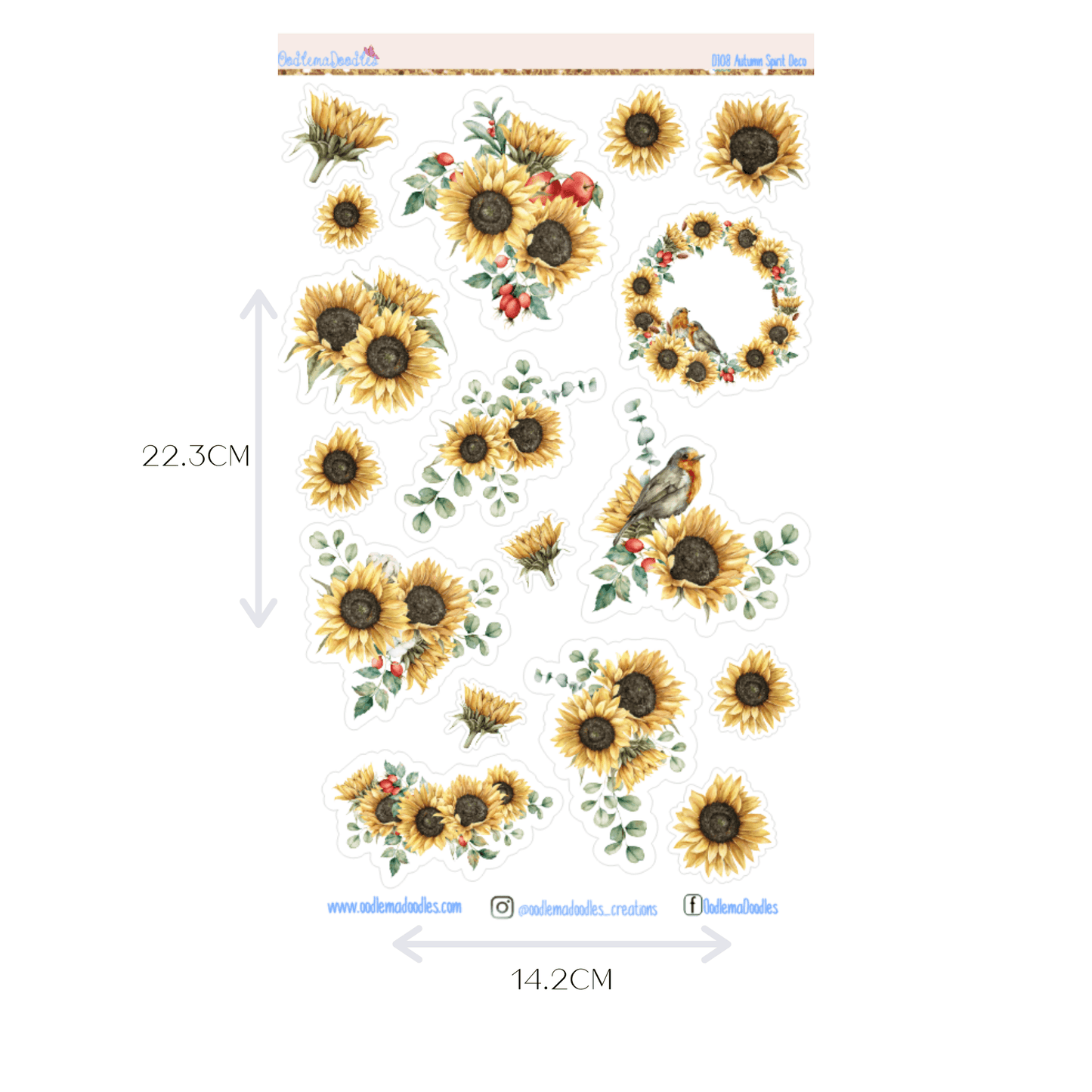 Autumn Spirit Large Decorative Stickers - oodlemadoodles