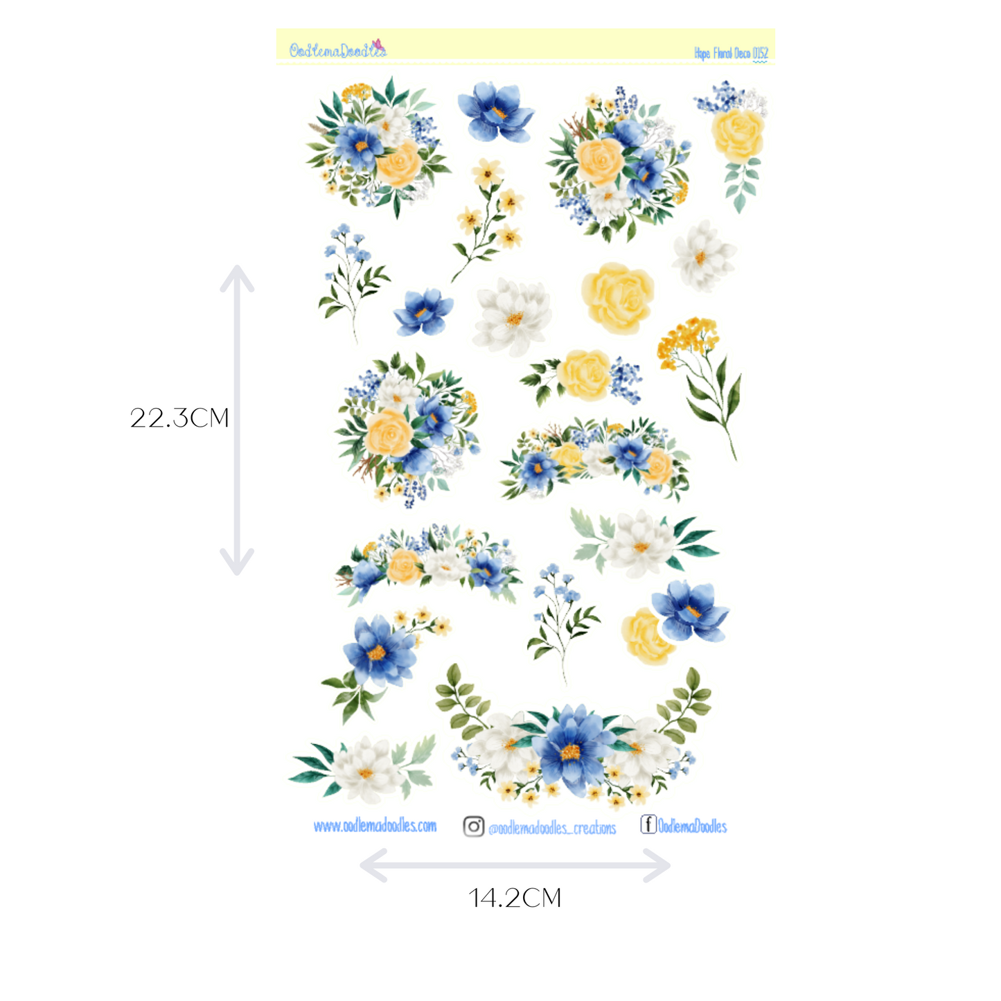 Hope Flower Large Decorative Planner Stickers