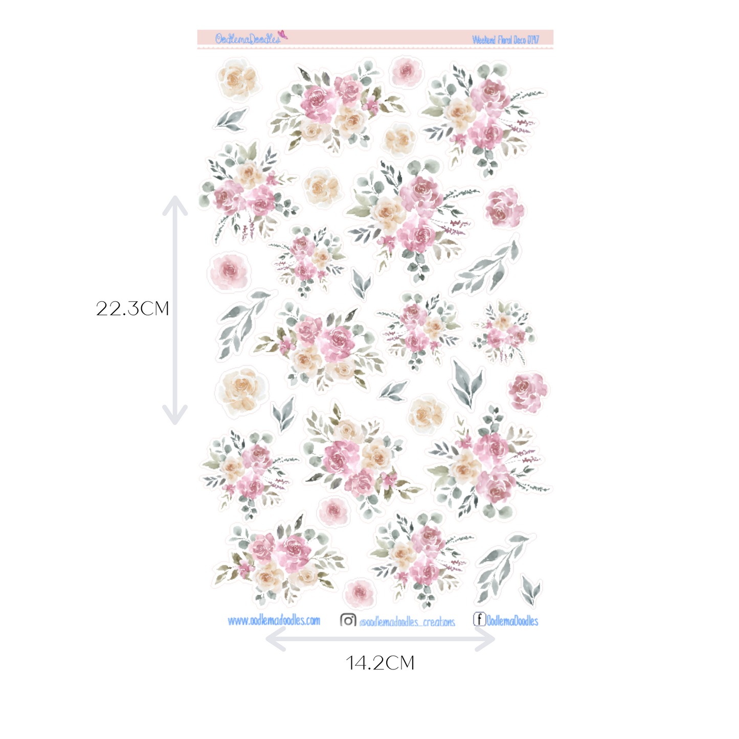 Weekend Flower Large Decorative Planner Stickers