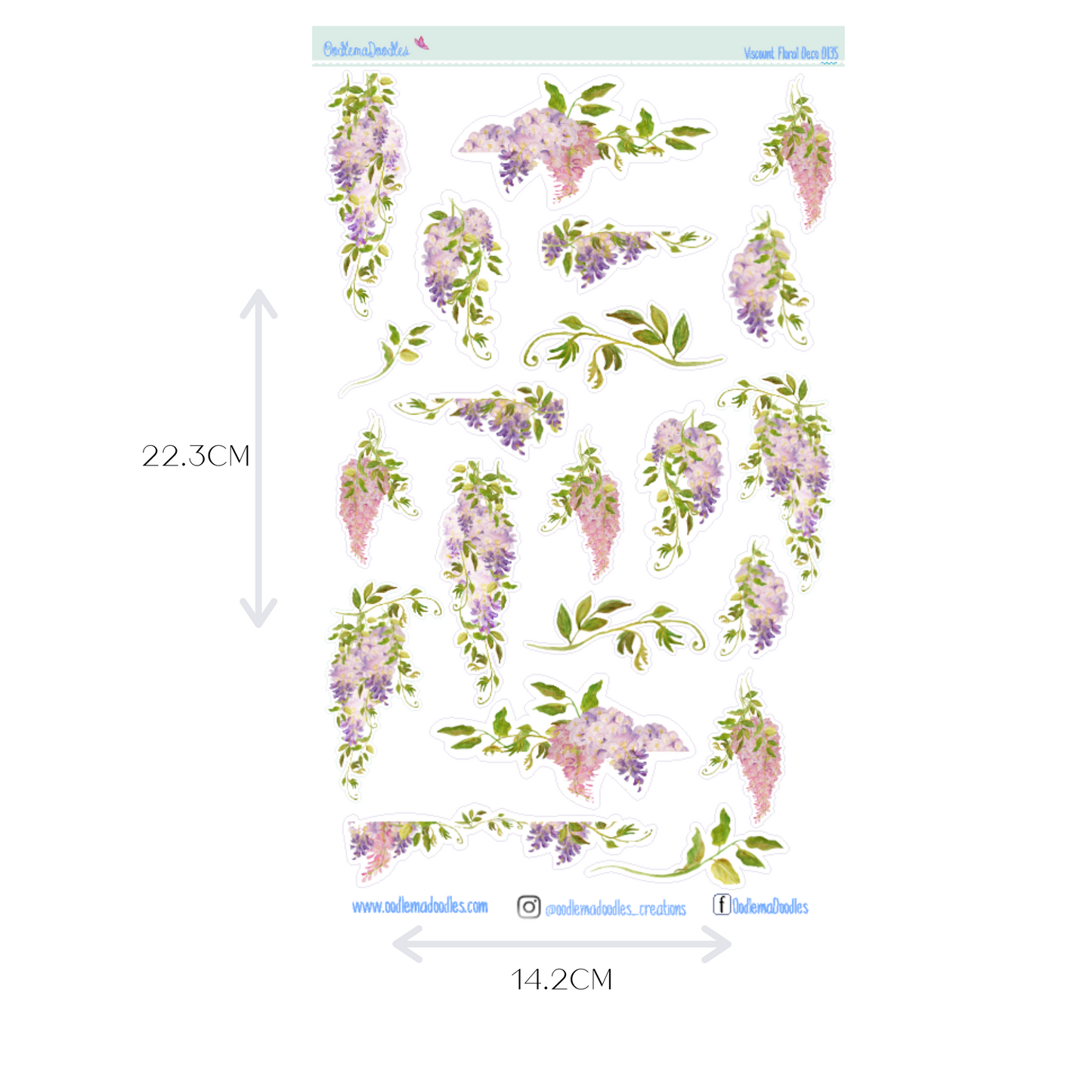 Viscount Flower Large Decorative Planner Stickers