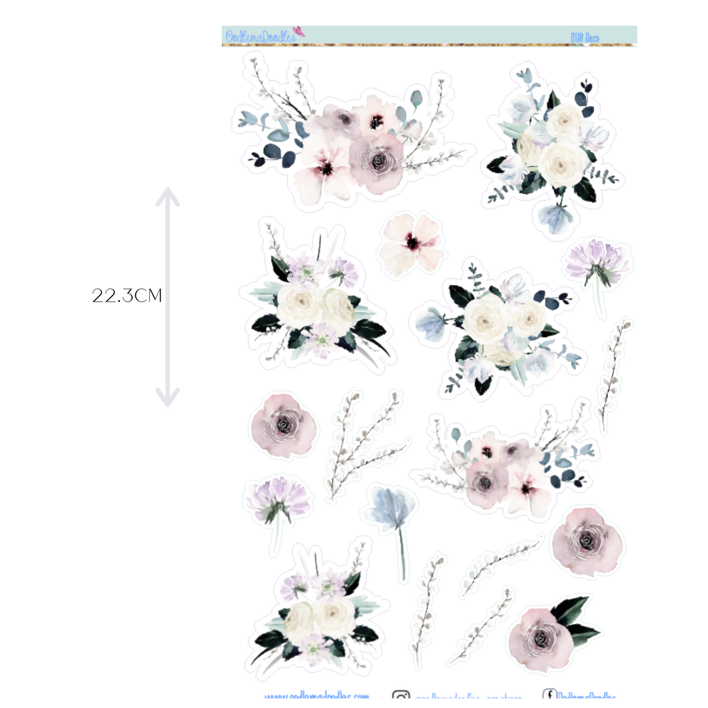 Snow Flurries Large Decorative Planner Stickers