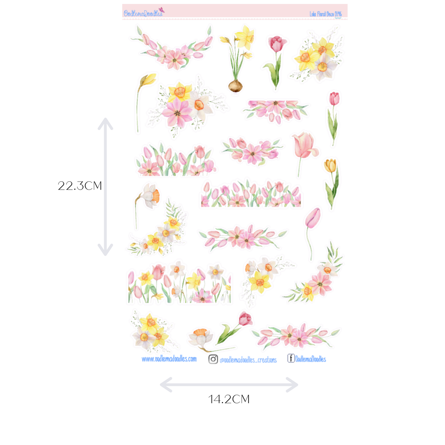 Lola Flower Large Decorative Planner Stickers