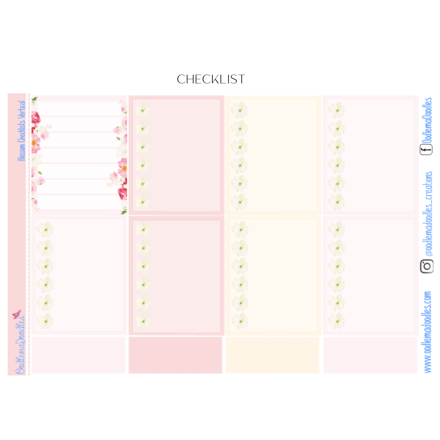 Blossoms Vertical Weekly - oodlemadoodles
