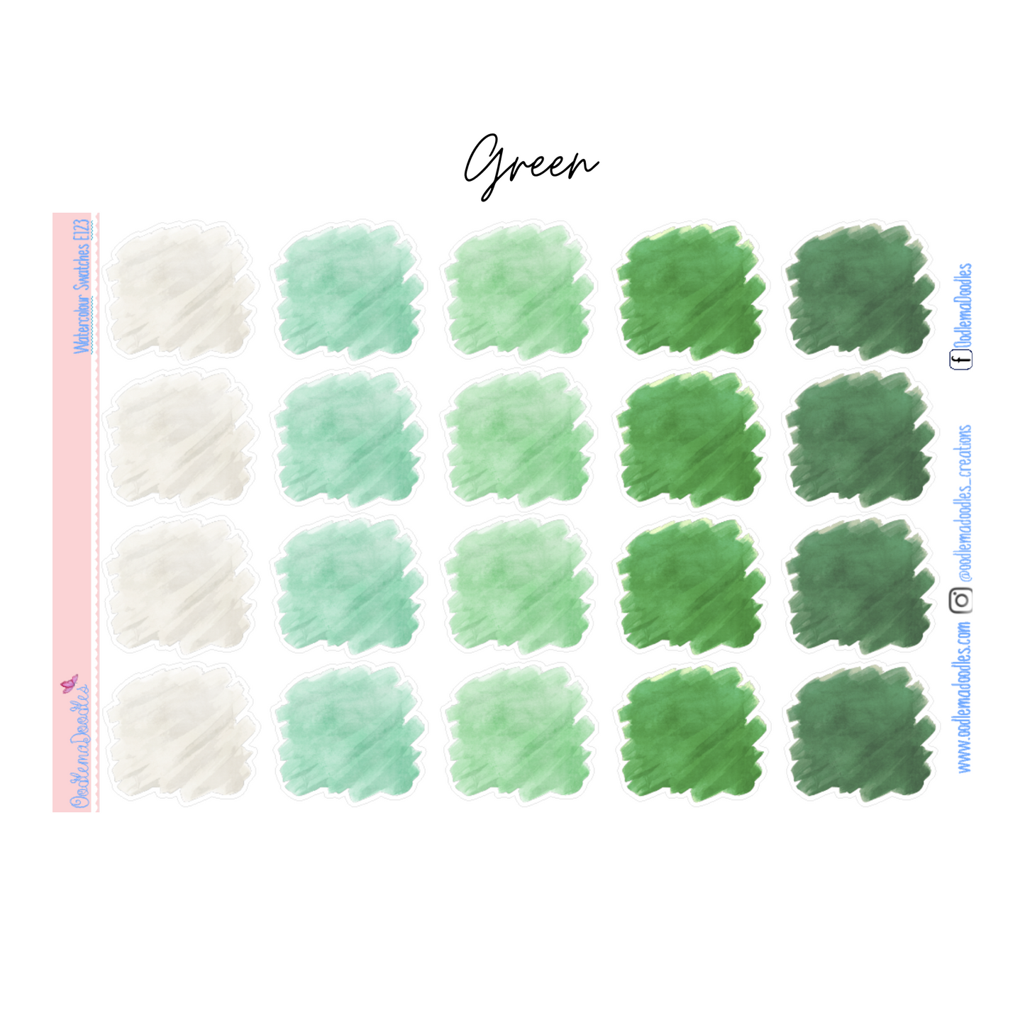Watercolour Square Swatches Stickers