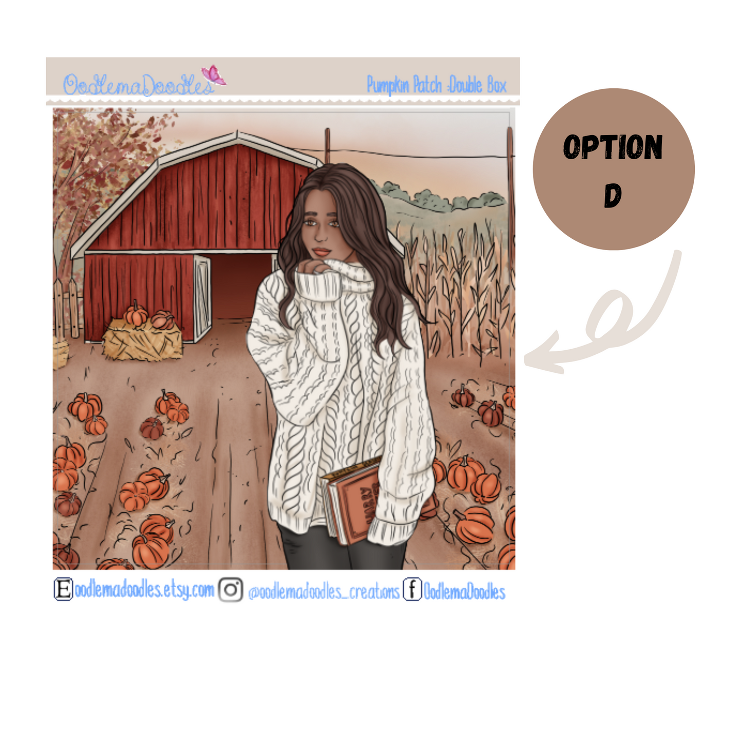 Pumpkin Patch Decorative Double Box Sticker