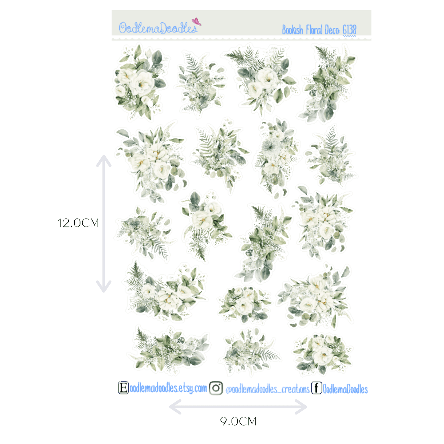 Bookish Floral Decorative Stickers - oodlemadoodles