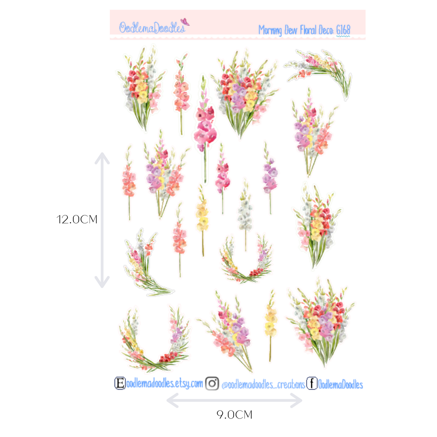 Morning Dew Floral Decorative Stickers