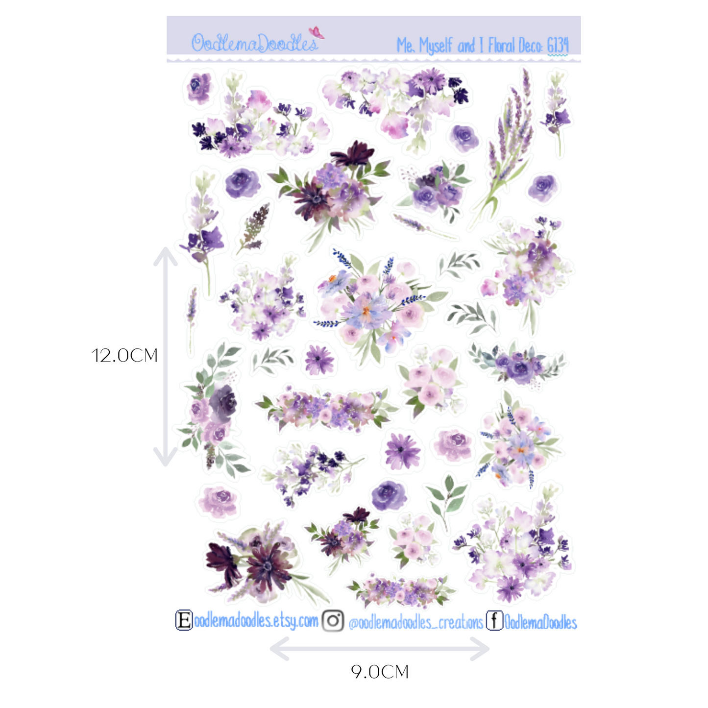 Me Myself and I Floral Decorative Stickers