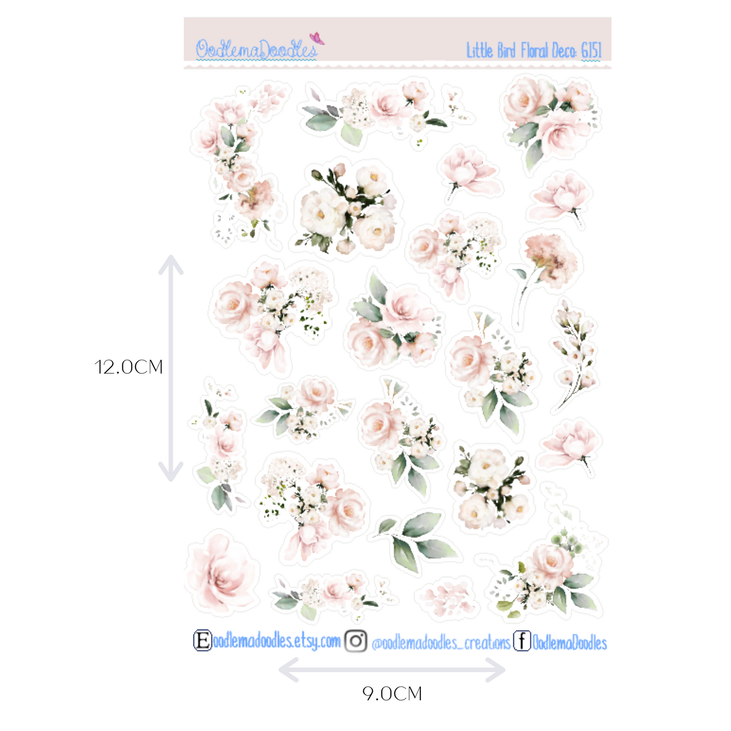 Little Bird Floral Decorative Stickers