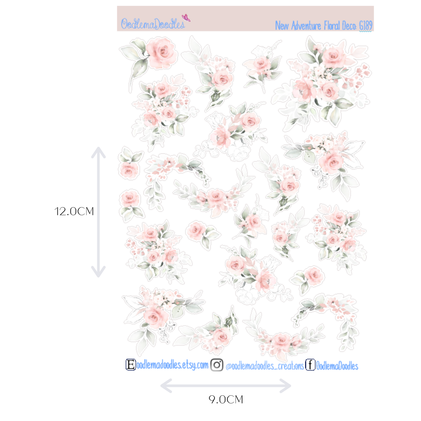 New Adventure Floral Decorative Stickers