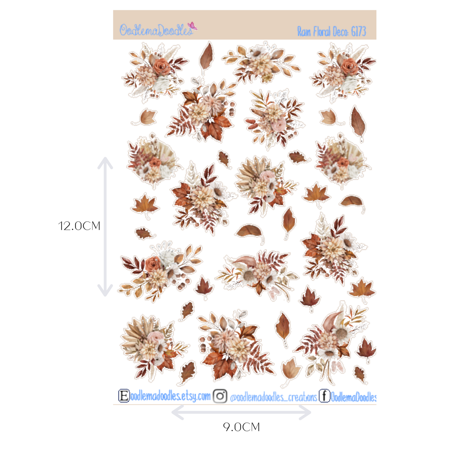 Rain Floral Decorative Stickers