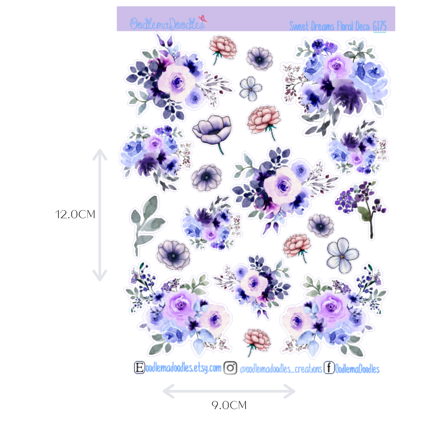 Sweet Dreams Floral Decorative Stickers